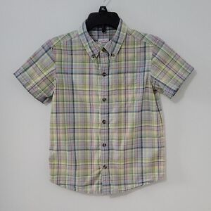 Talbots Kids Plaid Multi-color Button Down Shirt, Size 7